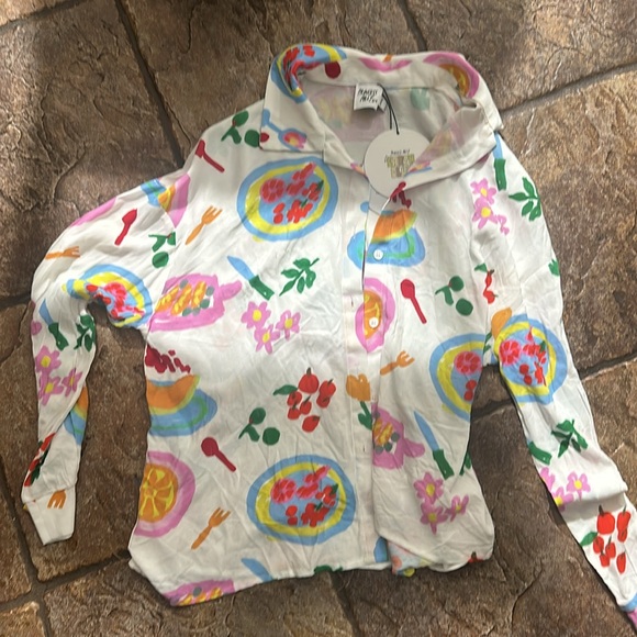 Princess Polly luncheon shirt multi. Size 0. - Picture 4 of 4